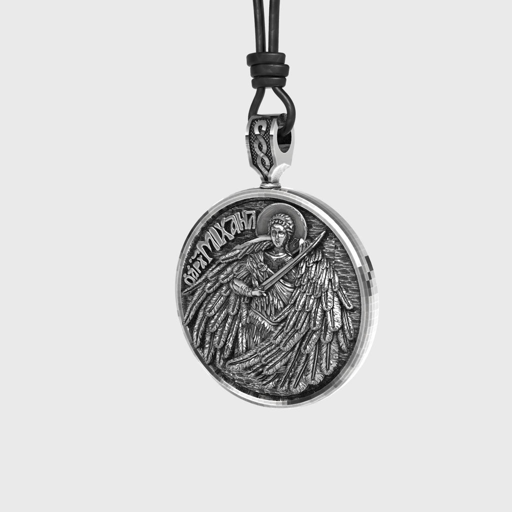 Vintage Style Saint Michael Defender Pendant 925 Silver