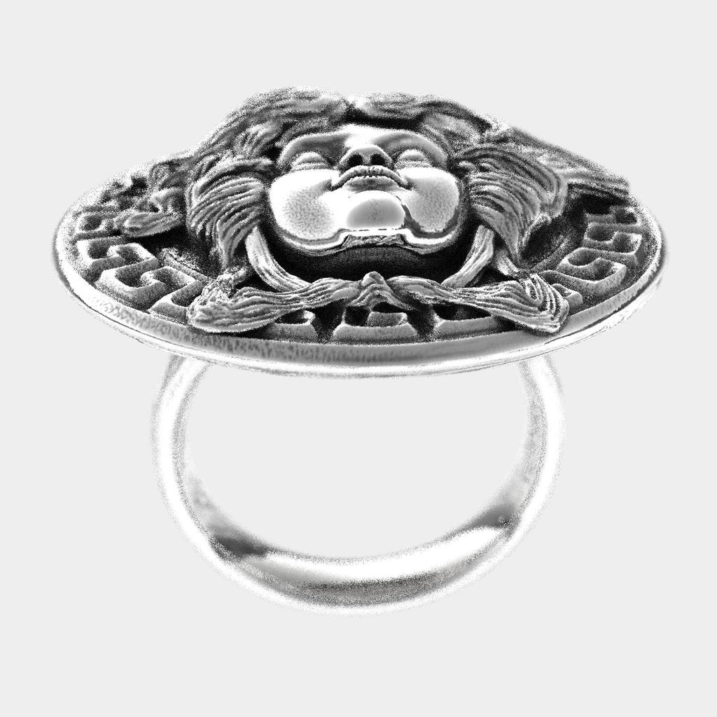 Greek Medusa 925 Silver Ring - Handcrafted Elegance