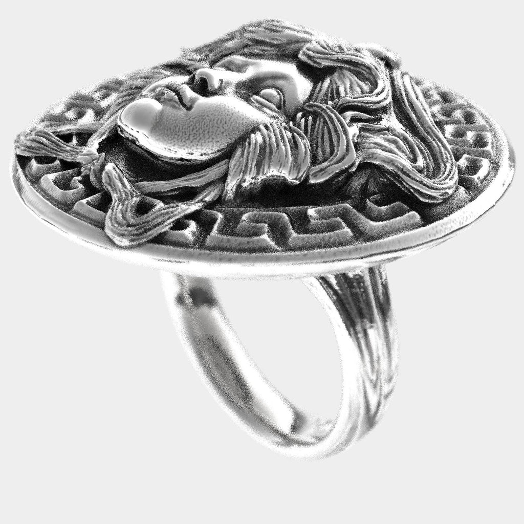 Greek Medusa 925 Silver Ring - Handcrafted Elegance