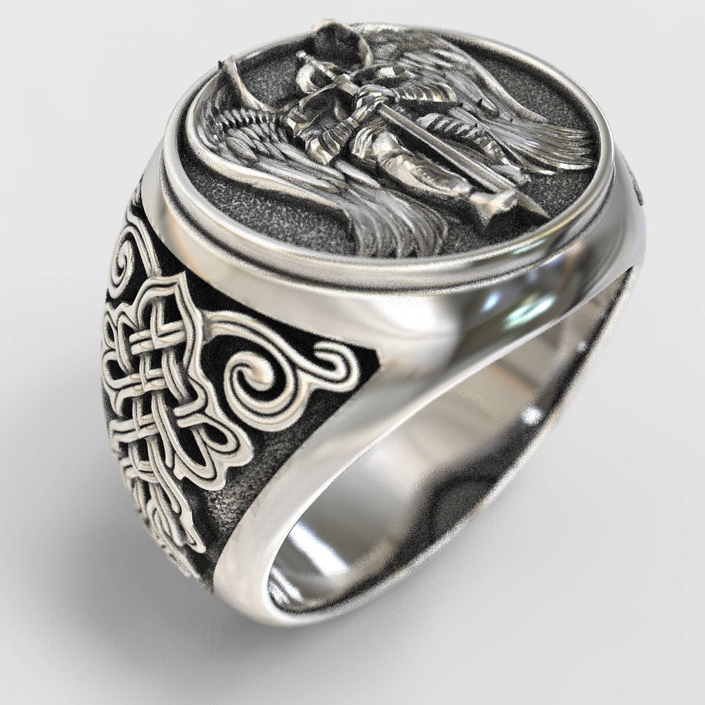 Christian Silver Angelic Protection Ring