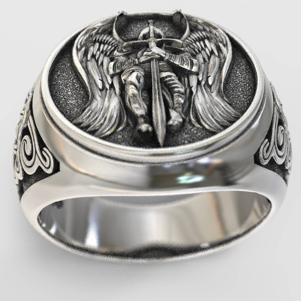 Christian Silver Angelic Protection Ring