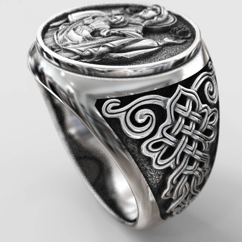 Christian Gift Virgin Mary and Baby Jesus Signet Ring