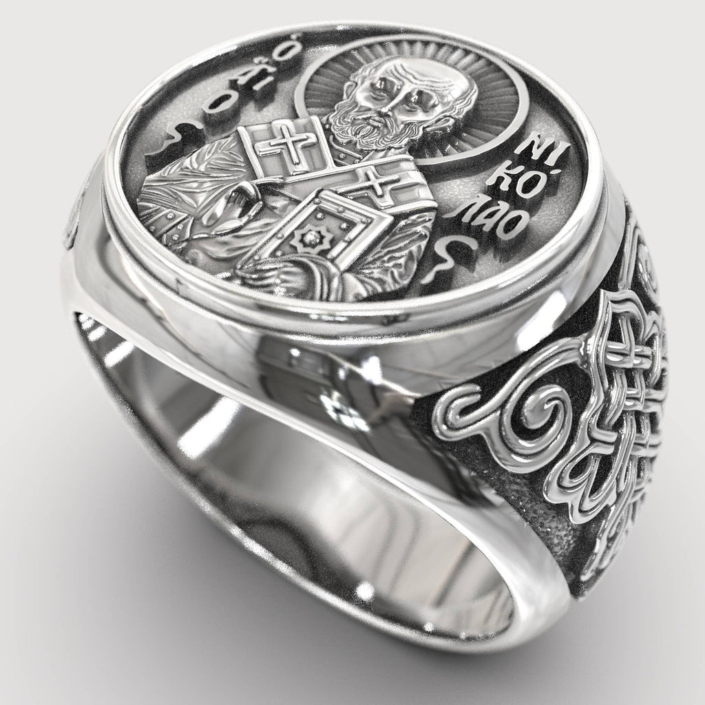 Christian Saint Nicholas Signet Ring