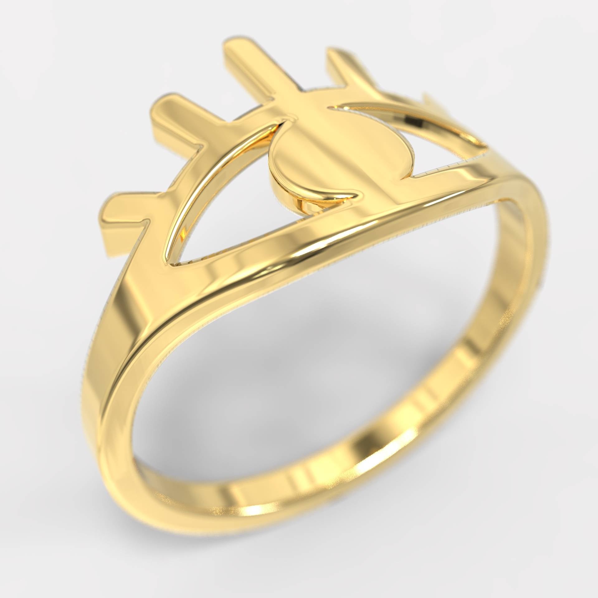 Minimalist Evil Eye Silver Ring