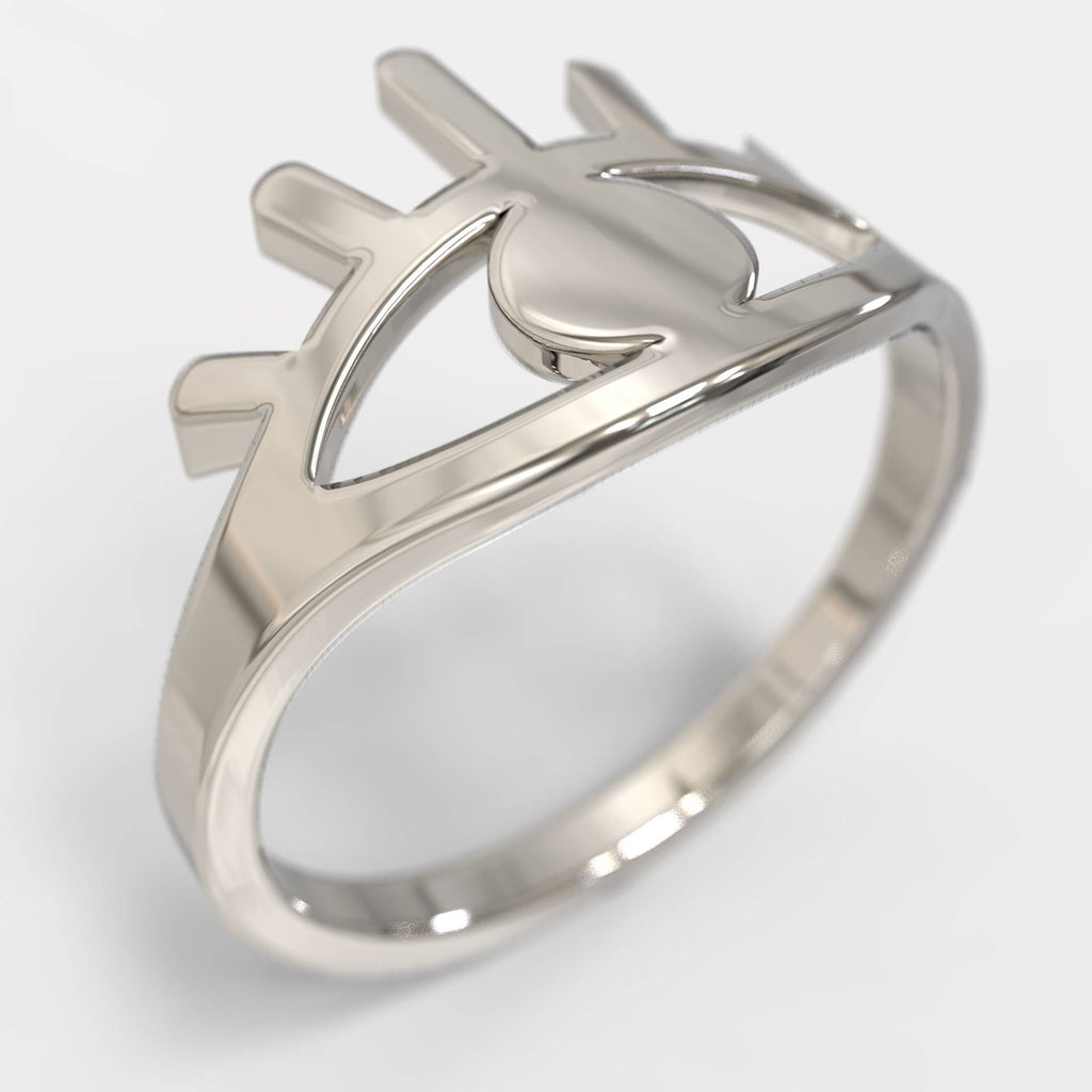 Minimalist Evil Eye Silver Ring