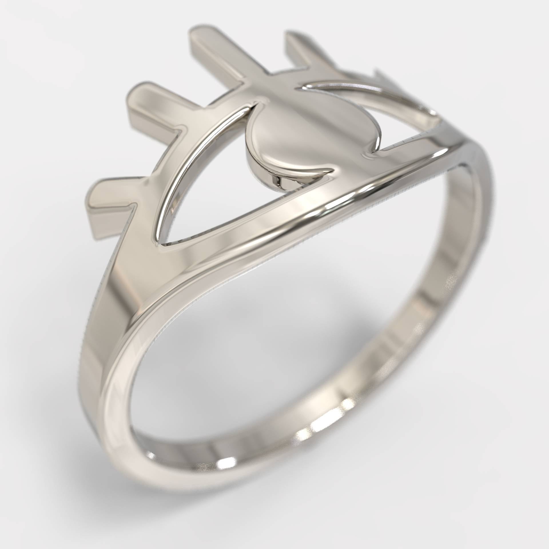 Minimalist Evil Eye Silver Ring