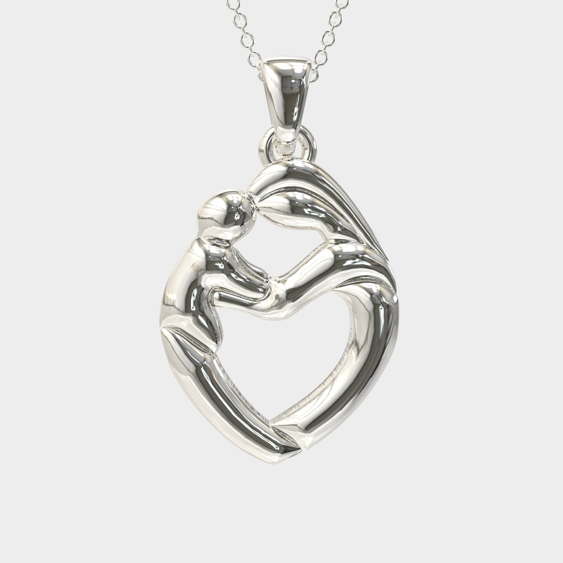 Mother's Love Embrace Pendant - New Mom Gift Necklace