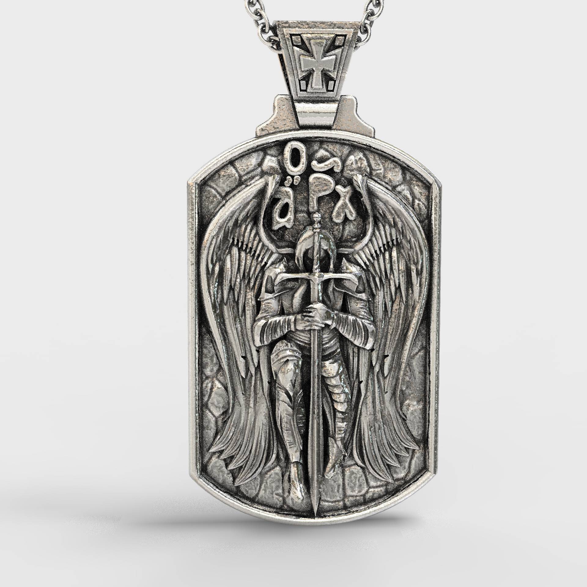 Guardian Archangel Saint Michael Silver Pendant For Men