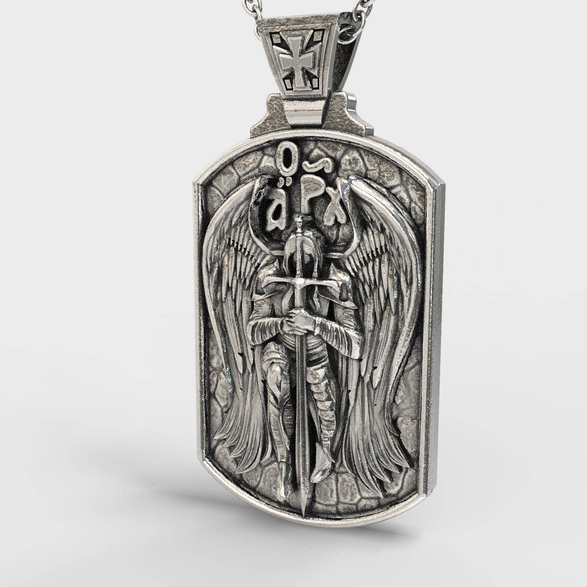 Guardian Archangel Saint Michael Silver Pendant For Men