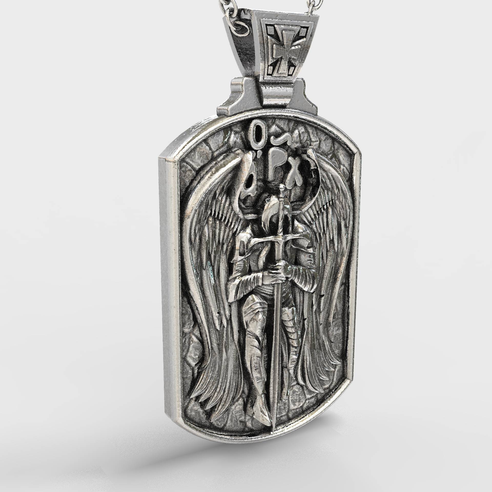 Guardian Archangel Saint Michael Silver Pendant For Men
