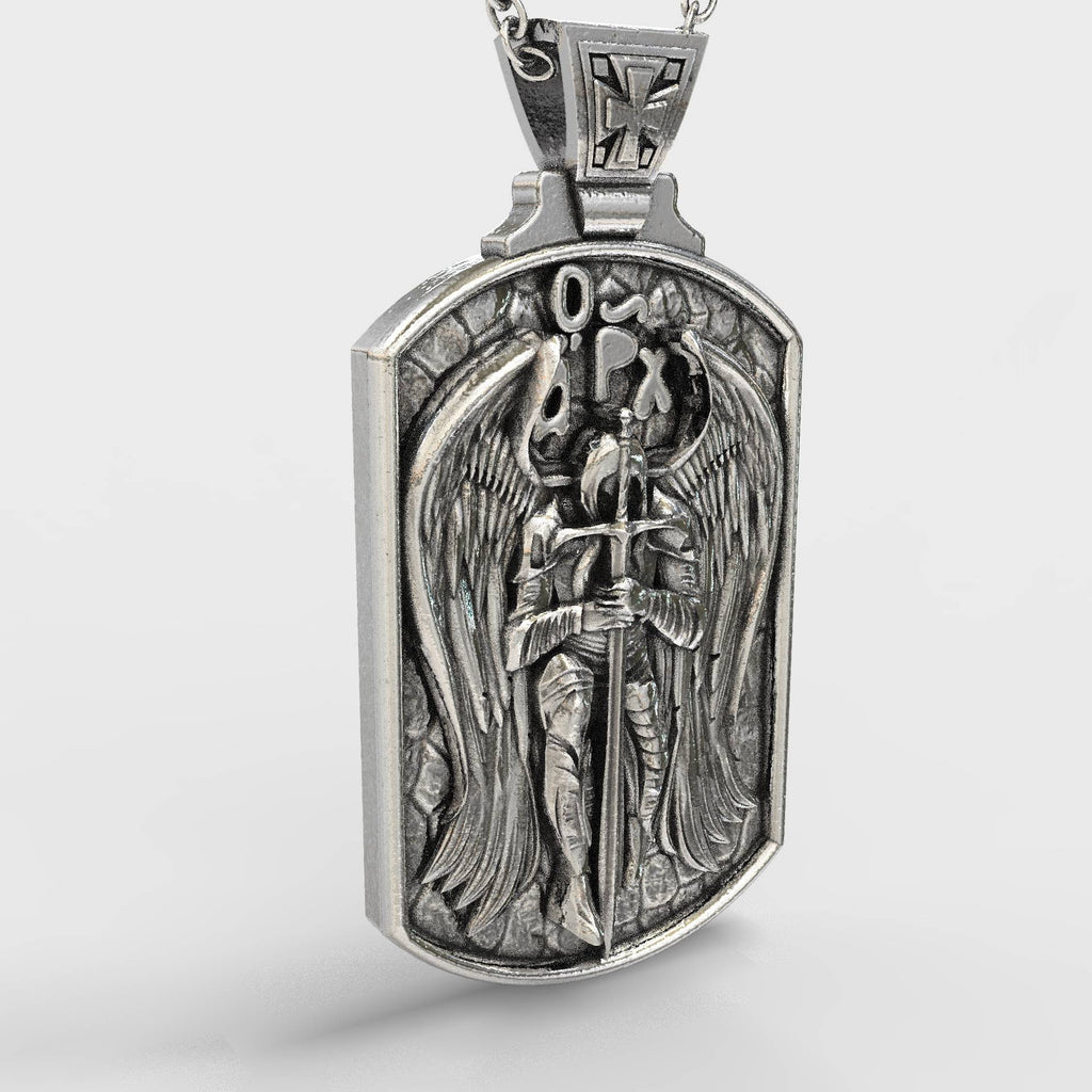 Guardian Archangel Saint Michael Silver Pendant For Men