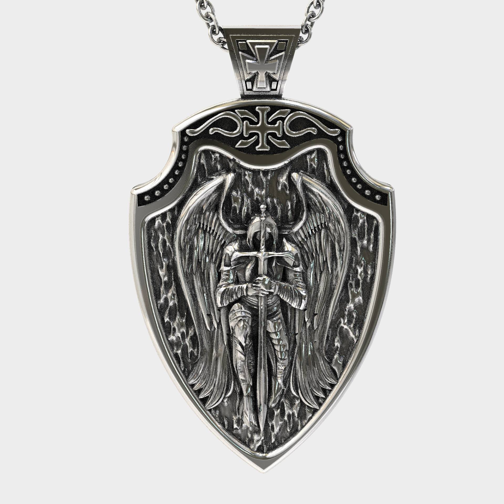 St Michael Religious Shield Pendant