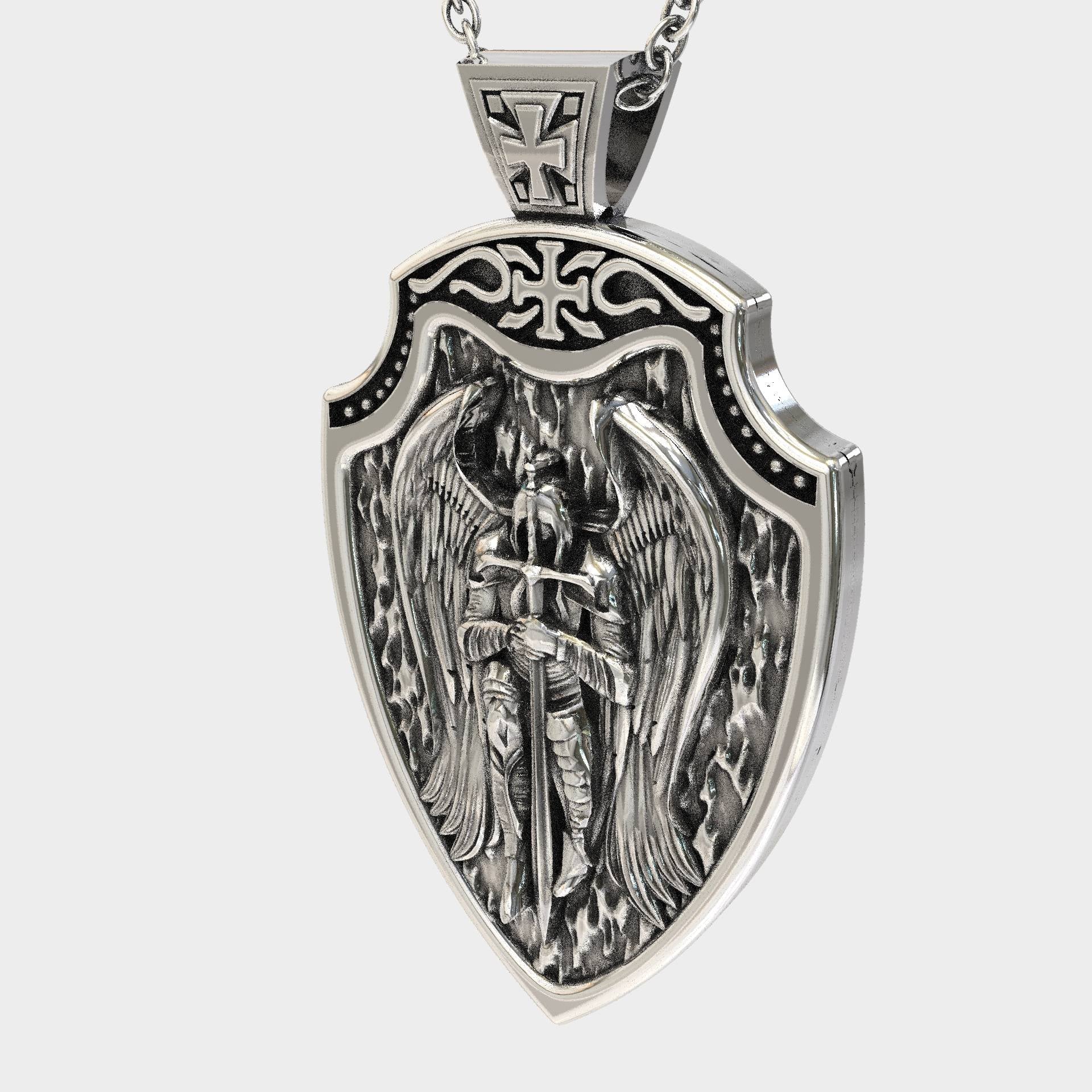 St Michael Religious Shield Pendant