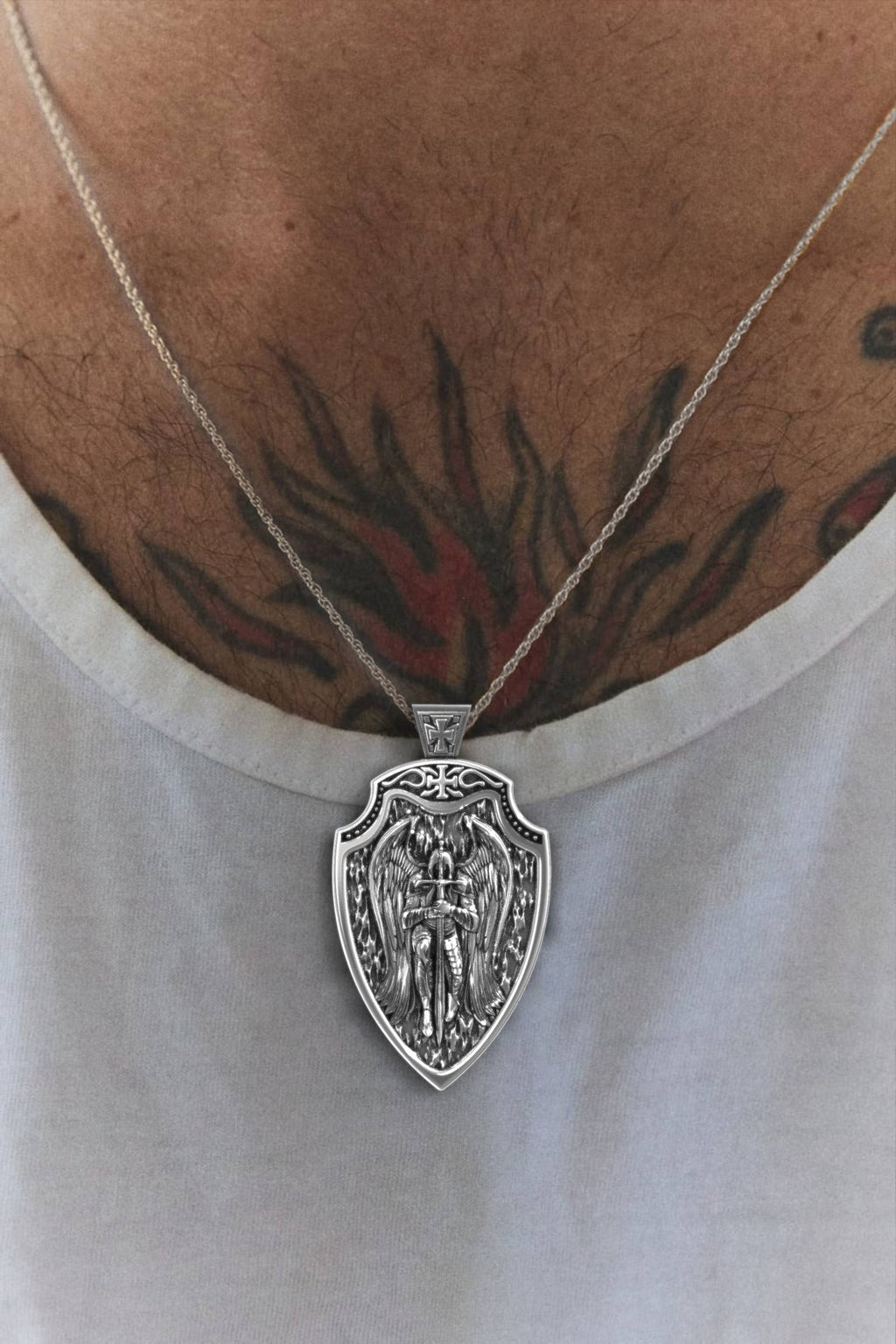 St Michael Religious Shield Pendant