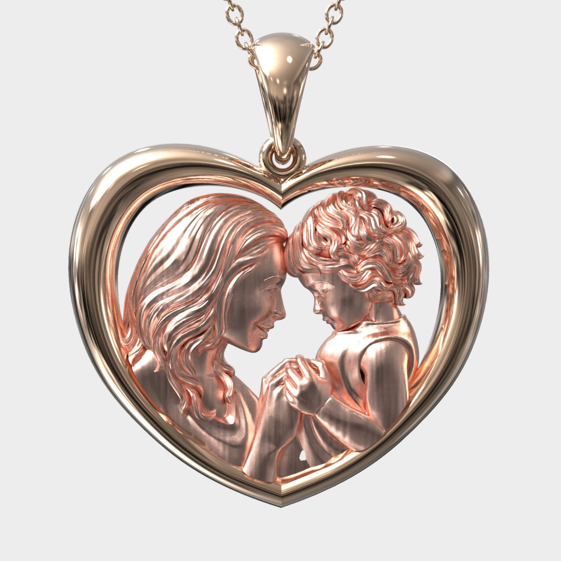 Infinite Love Mother & Baby Heart Necklace
