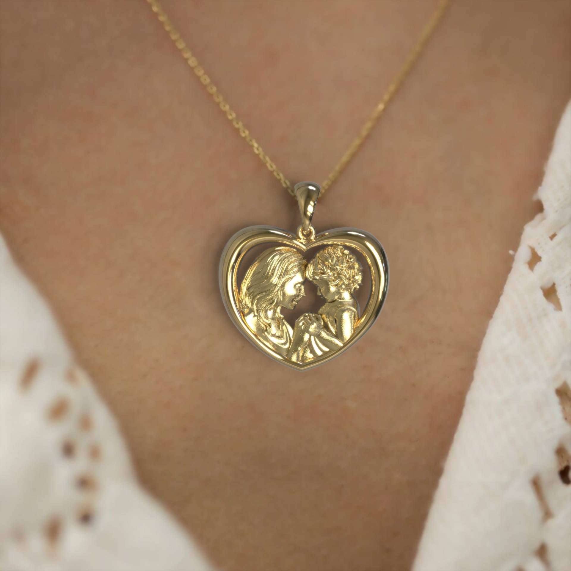 Infinite Love Mother & Baby Heart Necklace