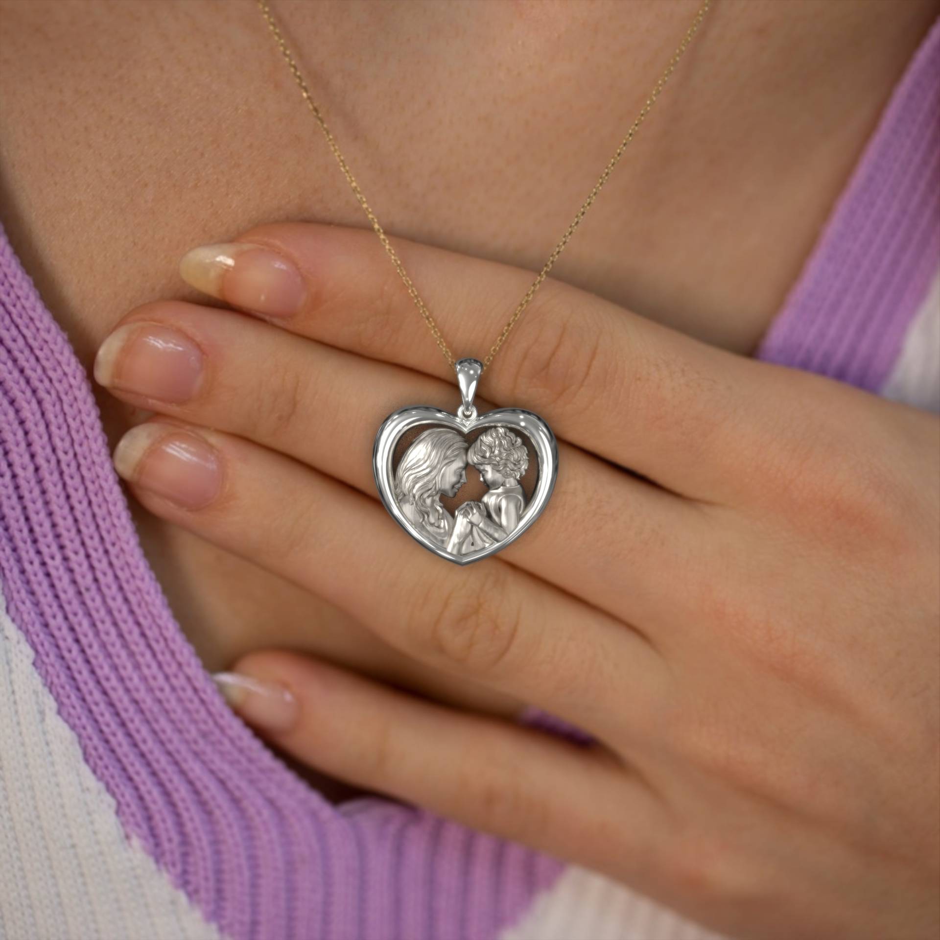 Infinite Love Mother & Baby Heart Necklace