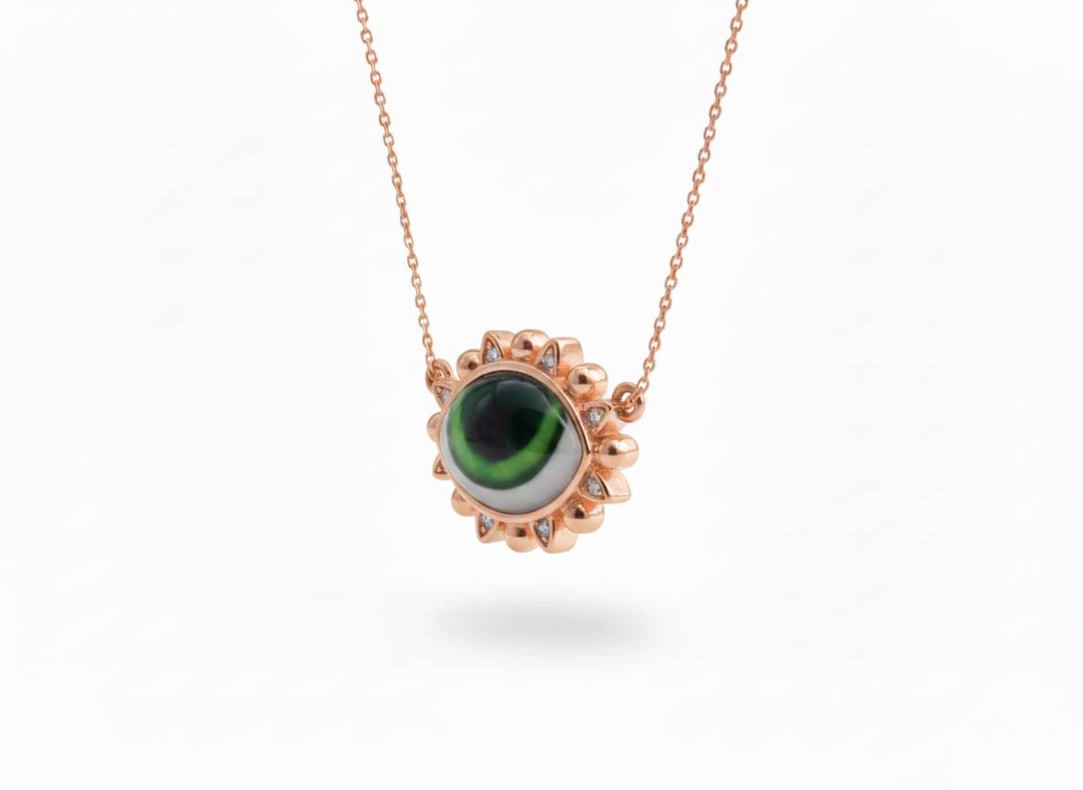 Romantic Mystic Green Eye Pendant Necklace