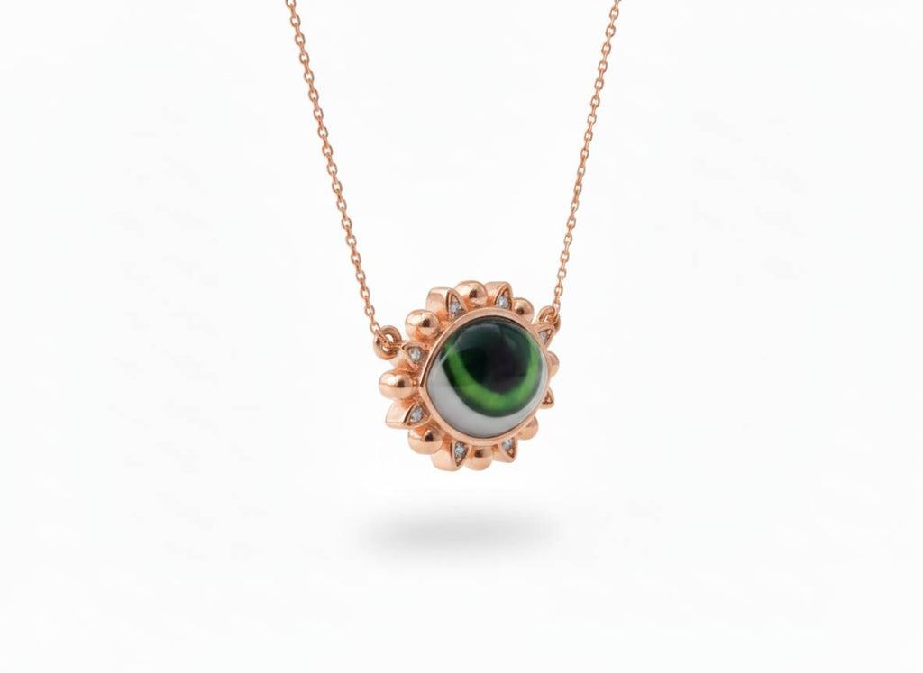 Romantic Mystic Green Eye Pendant Necklace