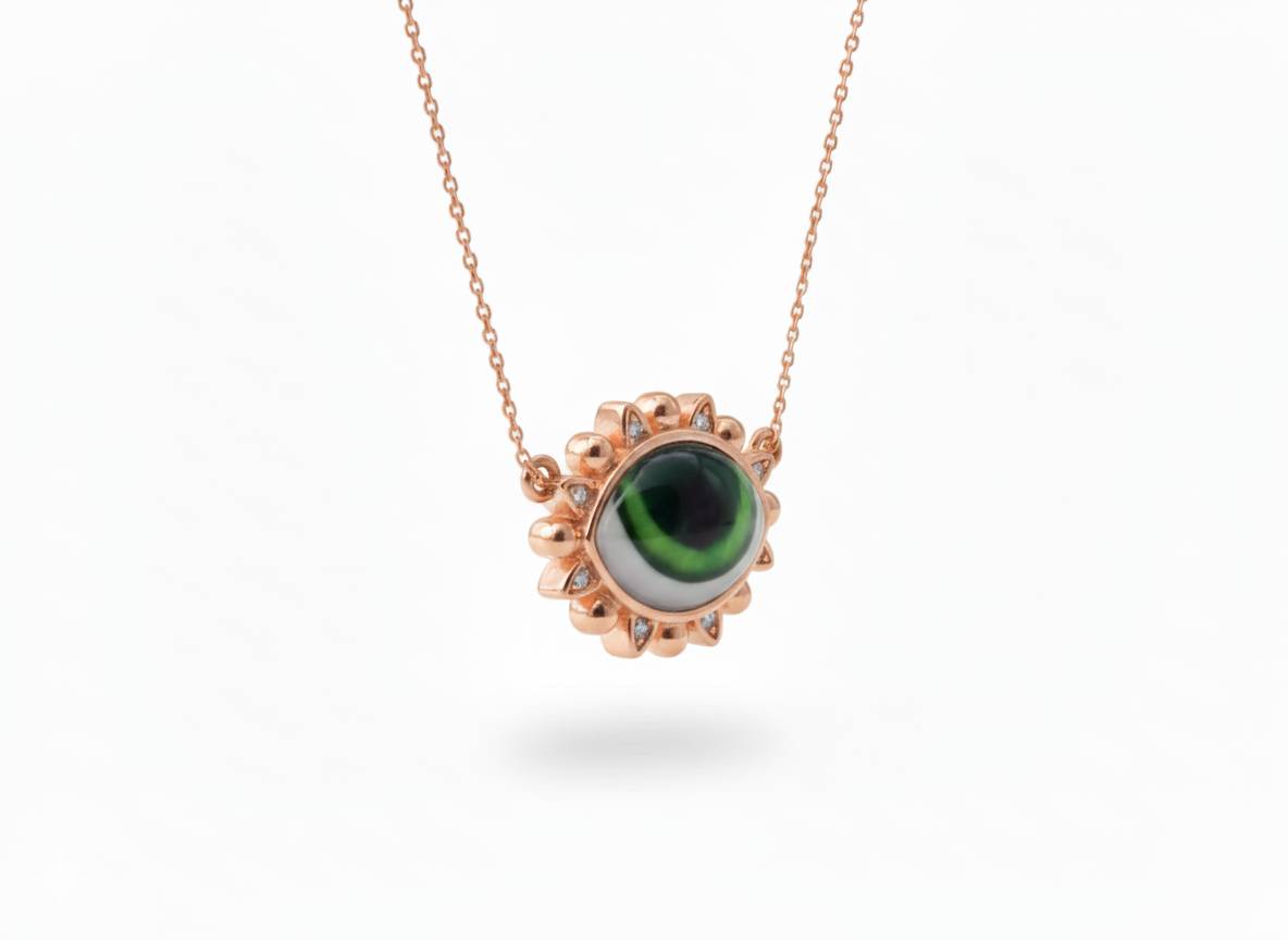 Romantic Mystic Green Eye Pendant Necklace