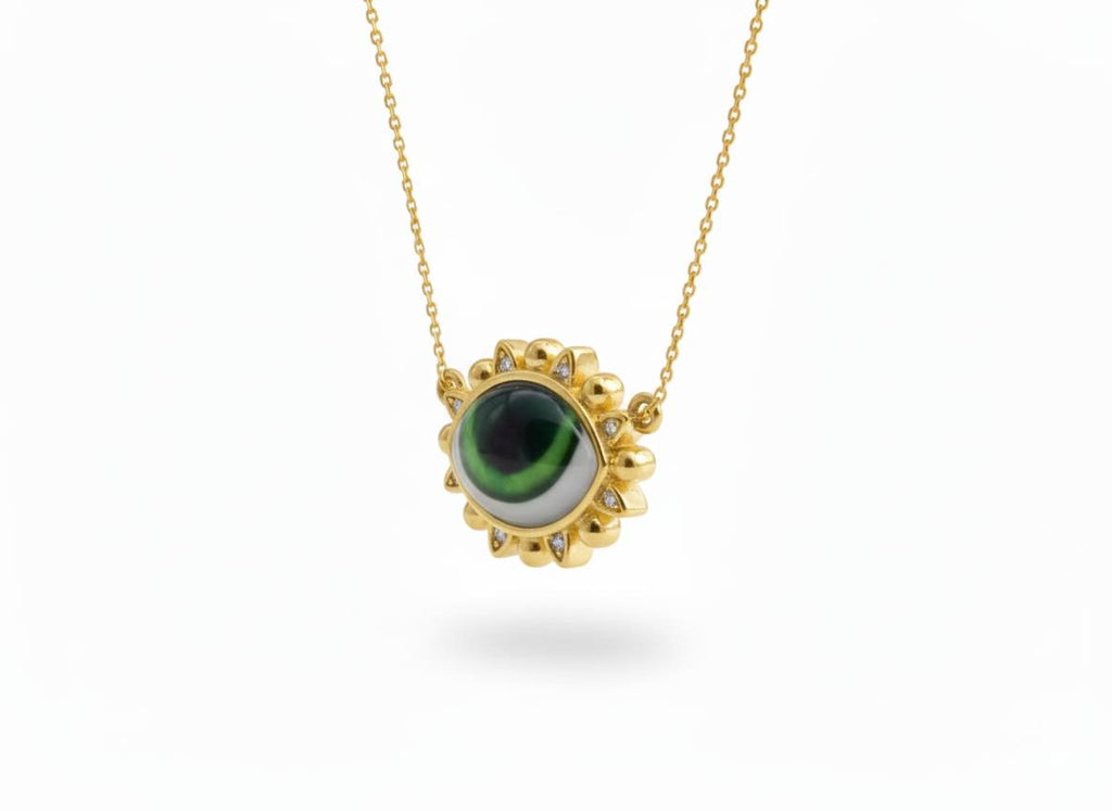 Romantic Mystic Green Eye Pendant Necklace