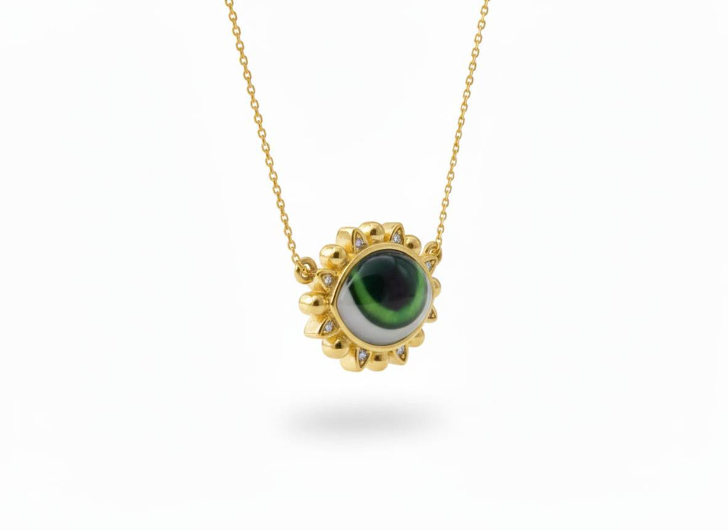Romantic Mystic Green Eye Pendant Necklace