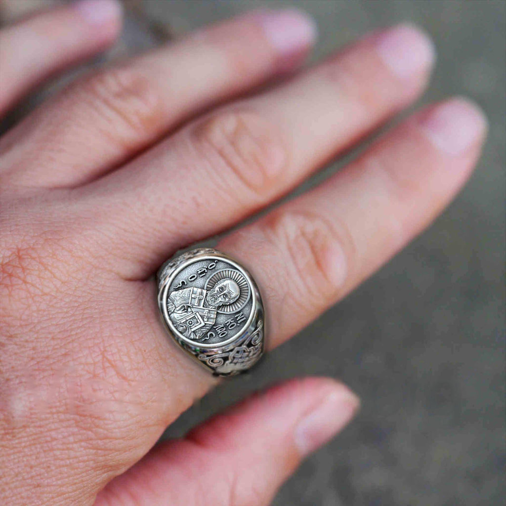 Christian Saint Nicholas Signet Ring